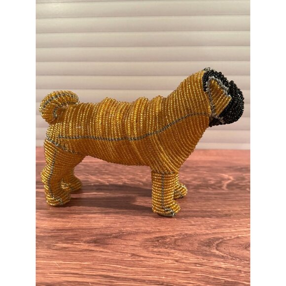 Beadworx Pug Dog “Gertrude” – Handcrafted Beaded Glass Figurine - Picture 2 of 9